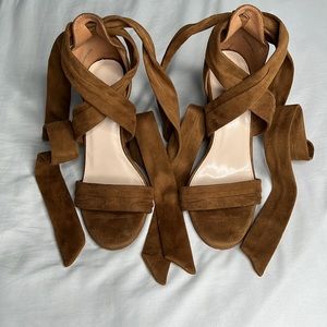 F21 Brown suede heels